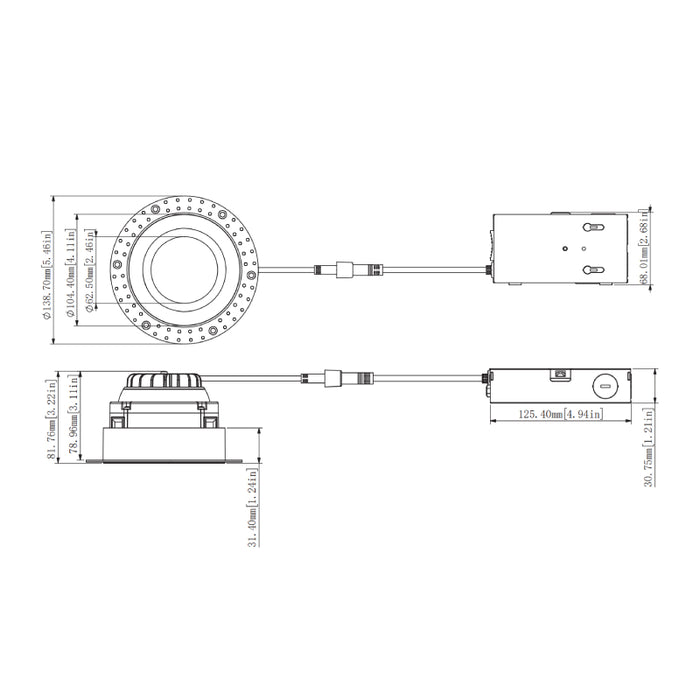 Westgate RDG4TL 4" LED Round Gimbal Trimless Recessed Downlight, 5CCT Selectable