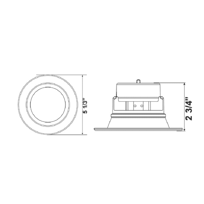 Westgate RDL4-BF 4" 11W 12V LED Recessed Downlight, Baffle, 5CCT Selectable