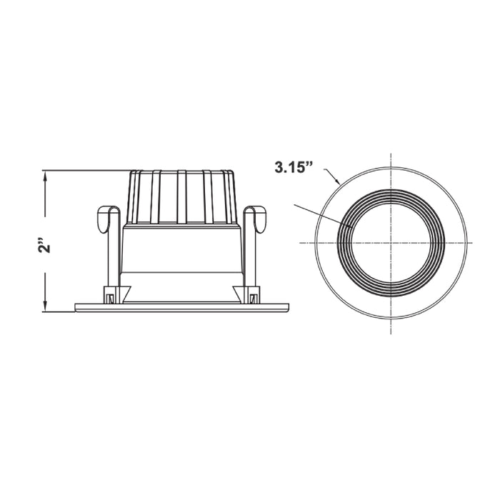 Westgate RDPS2 2" 7W LED Recessed Light Trims, 5CCT Selectable, 120V