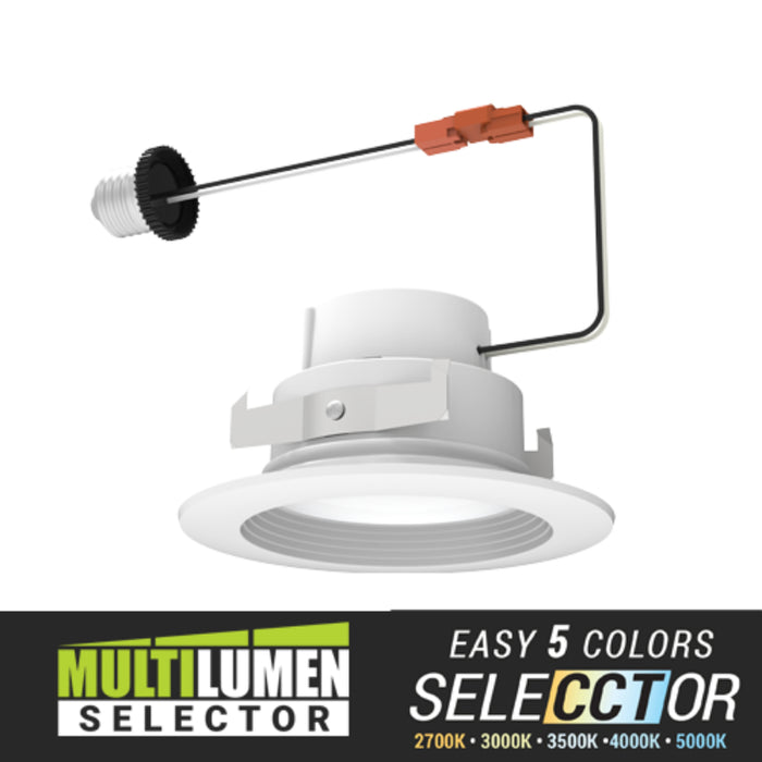 Elite REL431 4" LED Retrofit Lensed Baffle, 3 Lumens & 5CCT Selectable