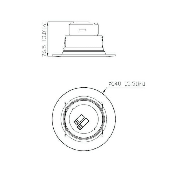 Elite REL431 4" LED Retrofit Lensed Baffle, 3 Lumens & 5CCT Selectable