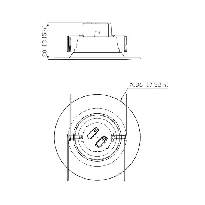 Elite REL631 6" LED Retrofit Lensed Baffle, 3 Lumens & 5CCT Selectable