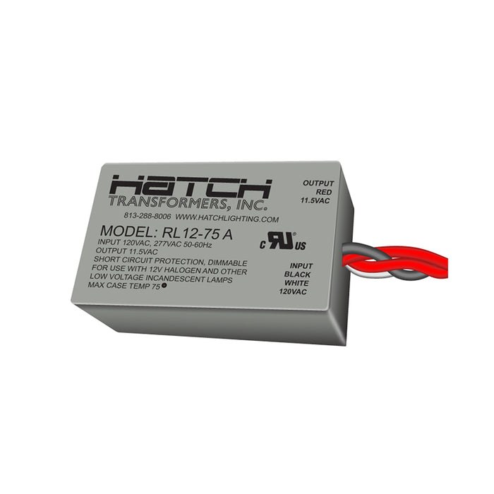 Hatch RL12 Series 75W Electronic Transformer, 277V Input 12V Output