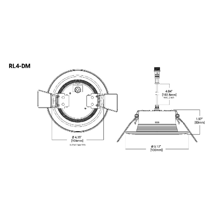 Halo RL4 4" LED Canless Recessed Downlight, Lumen/CCT Selectable and Warm Dim