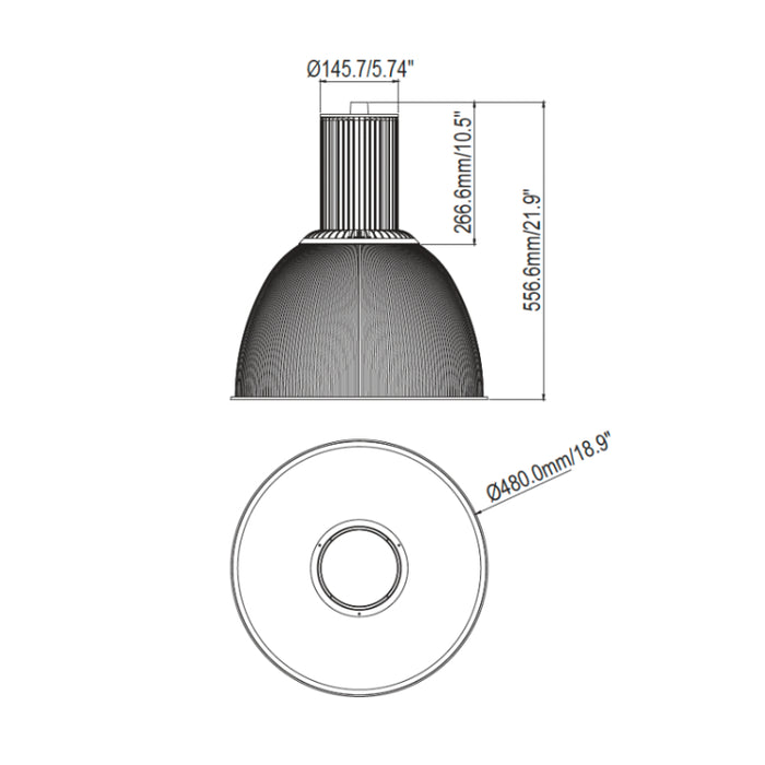 Westgate RLB 80W/100W/120W Low Bay, Power & 3CCT Selectable, 120-277V