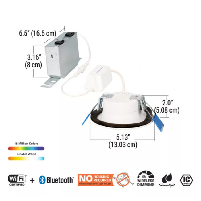 Halo RLWZC409 4" LED Smart Wi-Fi Recessed Baffle Canless Downlight