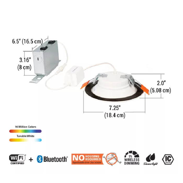 Halo RLWZC612 6" LED Smart Wi-Fi Recessed Baffle Canless Downlight