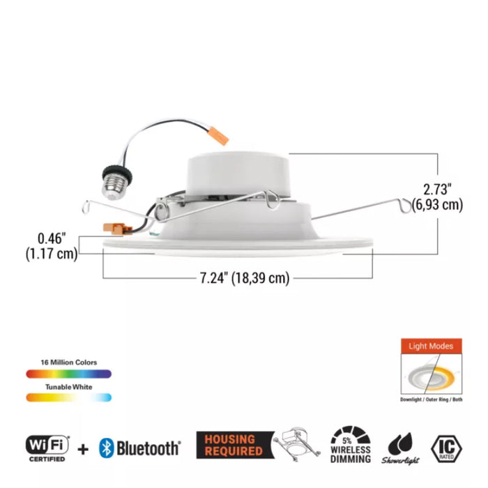 Halo RLWZDZT56 5/6" LED Smart Wi-Fi Dual Zone LED Trims Connected by WiZ Pro, 1000 Lumen, 120V