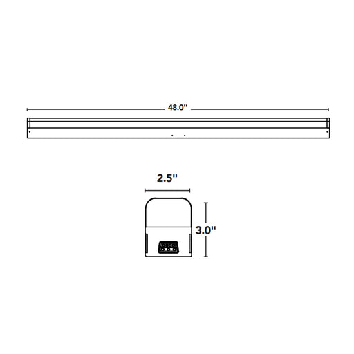 RemPhos RP-LBIMAX 4-ft 30W/35W/40W/48W LED Linkable Strip Light with Occupancy Sensor & Emergency Battery Backup, 4CCT Selectable, up to 6365 Lumens, 120-277V