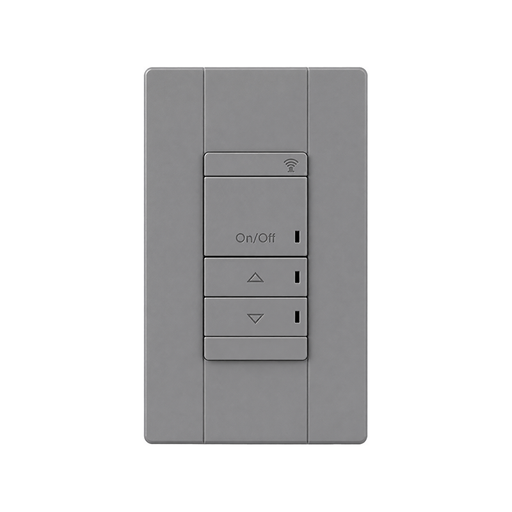 nLight AIR RPODBA DX Battery-Powered Wall Switch, Single Pole, On/off + Raise/Lower Control, Generation 2 - Gray