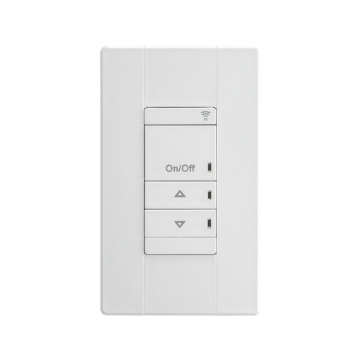 nLight AIR RPODBA DX Battery-Powered Wall Switch, Single Pole, On/off + Raise/Lower Control, Generation 2 - White