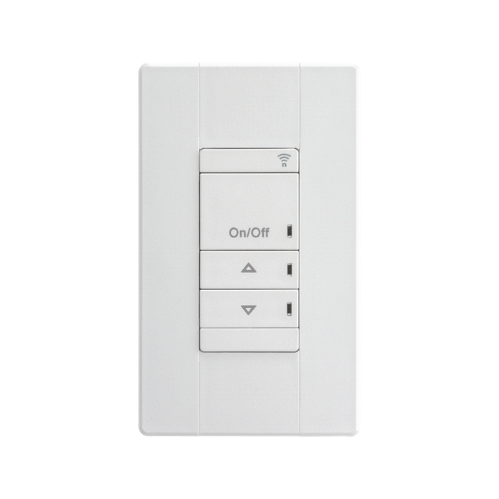 nLight AIR RPODBA DX Battery-Powered Wall Switch, Single Pole, On/off + Raise/Lower Control, Generation 2 - White