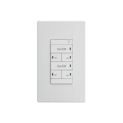 nLight RPODLA 2P DX MVOLT AIR Wireless Line Powered Wall Switch, 2-Pole, On/off + Raise/Lower Control, 120-277V, White, Generation 2