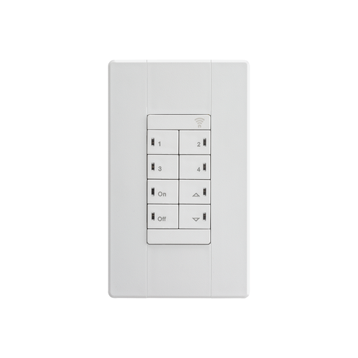 nLight RPODLA 4S DX MVOLT AIR Wireless Line Powered Wall Switch, 4 Scene Control, On/off + Raise/Lower Control, 120-277V, White, Generation 2