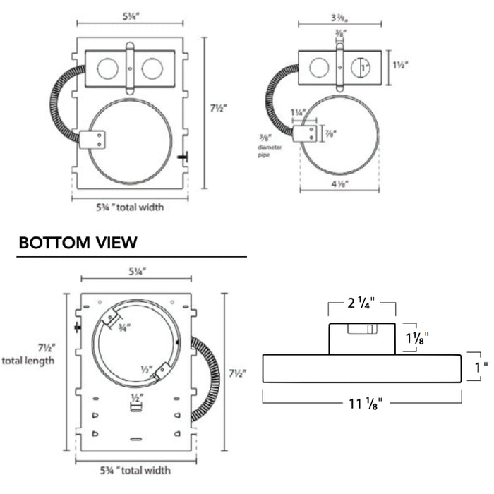 Rayon RSL11 11" LED Surface Mount w/ Glare Control, 5CCT Selectable, 120-277V