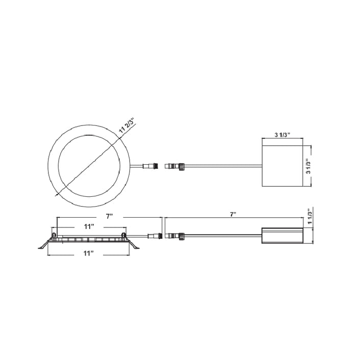 Westgate RSL12 12" LED Ultra Slim Recessed Light, CCT Selectable