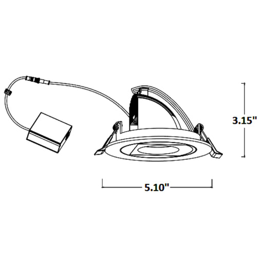 Westgate RSL4-APD 4" LED Adjustable Pull-Down Ultra Slim Recessed Light, 5000K