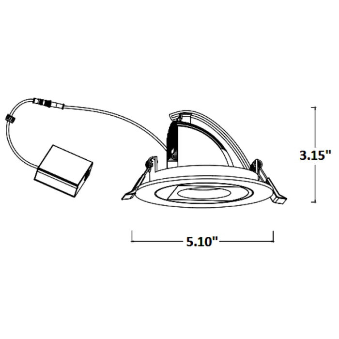 Westgate RSL4-APD 4" LED Adjustable Pull-Down Ultra Slim Recessed Light, 5000K