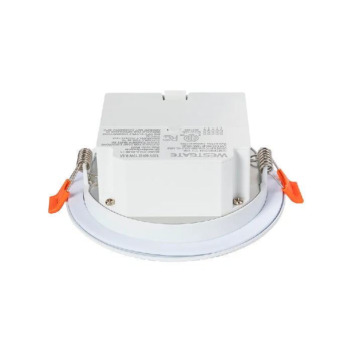 Westgate RSL4-JB 4" LED Slim Snap-In Recessed Light with J-Box, CCT Selectable