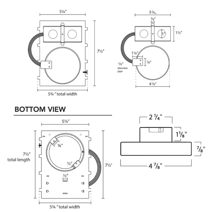 Rayon RSL4 4" LED Surface Mount w/ Glare Control & Emergency Backup, 5CCT Selectable, 120-277V, Fire-Rated Enclosure