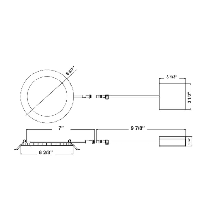 Westgate RSL6-G2 6" LED Second Generation Slim Wafer Light, CCT Selectable