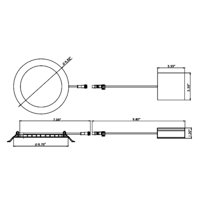 Westgate RSL6 6" LED Slim Recessed Light, 3000K