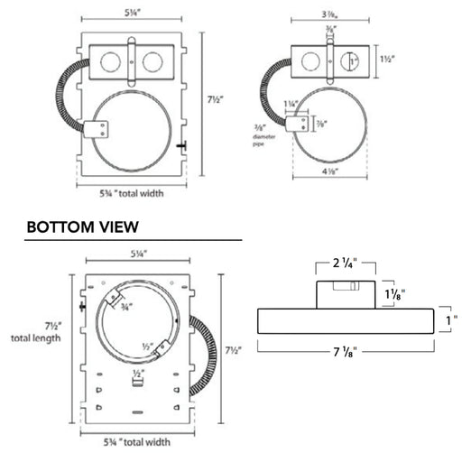 Rayon RSL7 7" LED Surface Mount w/ Glare Control, 5CCT Selectable, 120-277V, Fire-Rated Enclosure