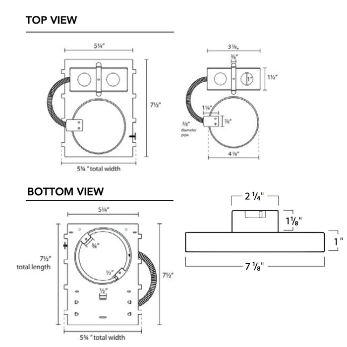 Rayon RSL7 7" LED Surface Mount w/ Glare Control & Emergency Backup, 5CCT Selectable, 120-277V, Fire-Rated Enclosure