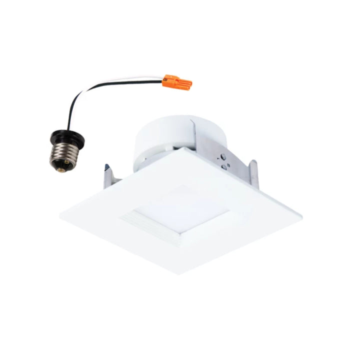 Halo RSQ4 4" LED Square Recessed Baffle Trim, 5CCT  & 2 Lumens Selectable, Dim to Warm, 120V, Matte White