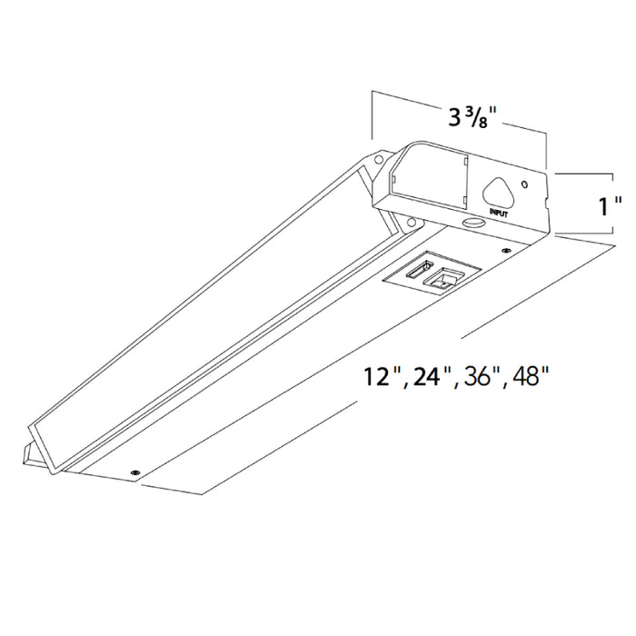 Rayon RULC24 24" 10W LED Adjustable Under Cabinet, 5CCT Selectable, 120-277V