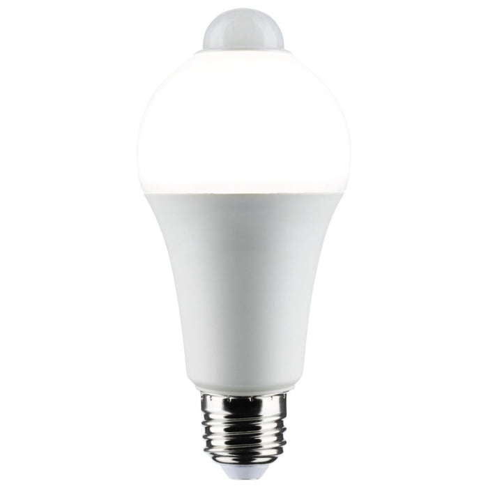 Satco S11445 12W A19 LED Bulb,PIR Sensor, 3000K, E26 Base, 120V, Non-Dimmable