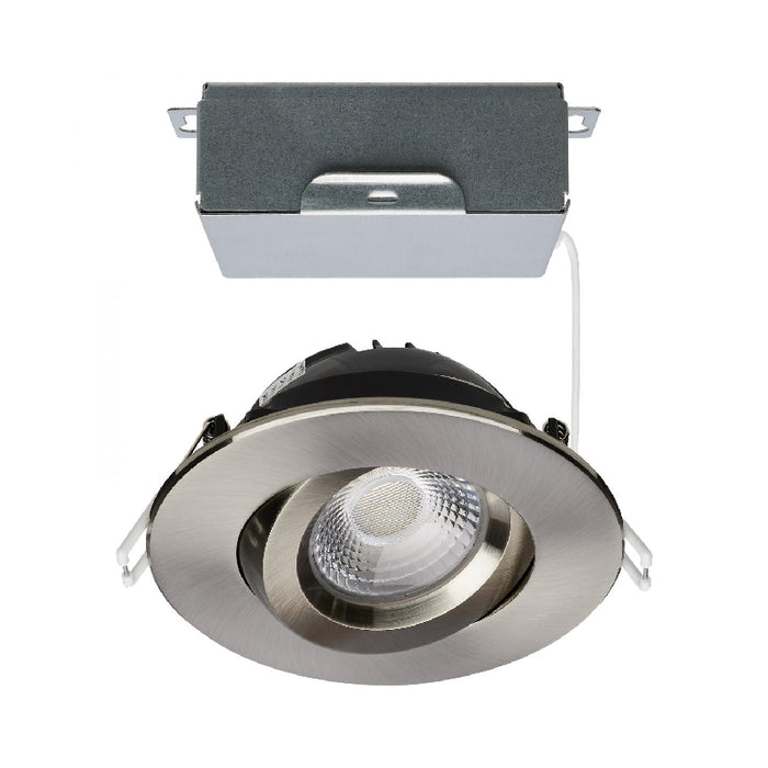 Satco S11618R1 4" 12W LED Round Direct Wire Downlight, CCT Selectable-Brushed Nickel