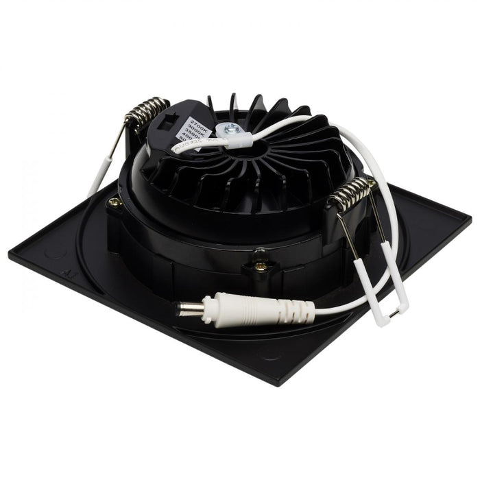 Satco S11621R1 4" 12W LED Square Direct Wire Downlight, CCT Selectable-Black