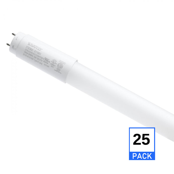 Satco S11661 36" 12W LED T8 Lamp, G13 Base, Type B, 5CCT Selectable, 25-Pack