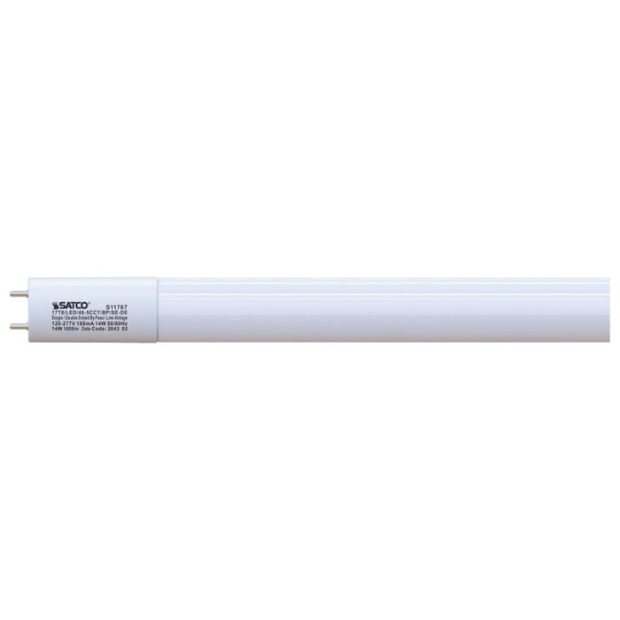 Satco S11767 17W LED T8 Lamp, G13 Medium Bi Pin Base, CCT Selectable, 25-Pack
