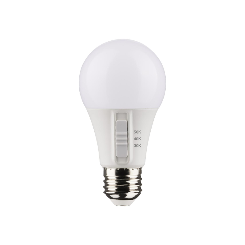 Satco S11774 6W A19 LED Bulb, E26 Medium Base, CCT Selectable, 4-Pack