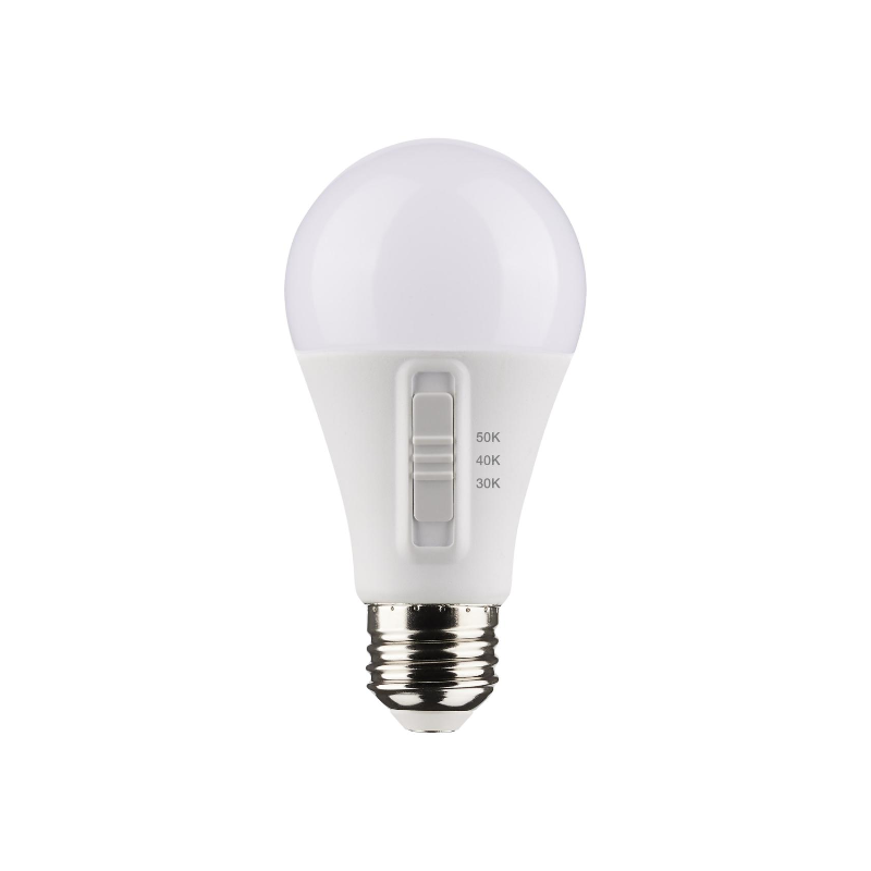 Satco S11776 12W A19 LED Bulb, E26 Medium Base, CCT Selectable, 4-Pack