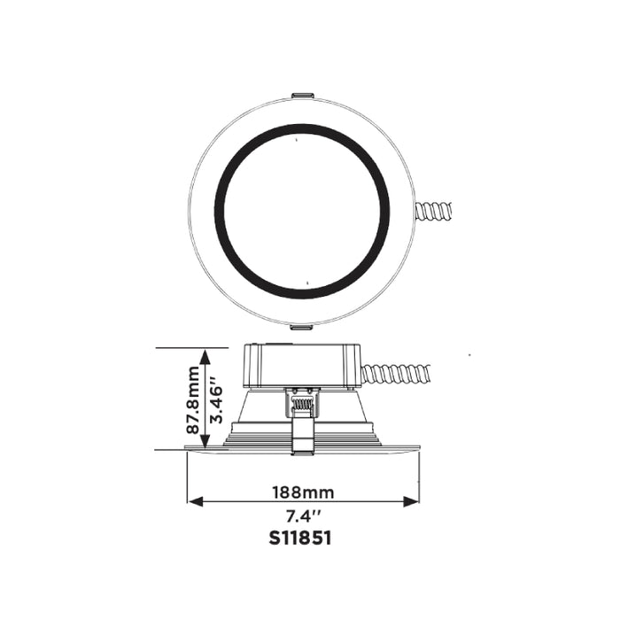 Satco S11851 6" 15W Commercial LED Downlight, CCT Selectable