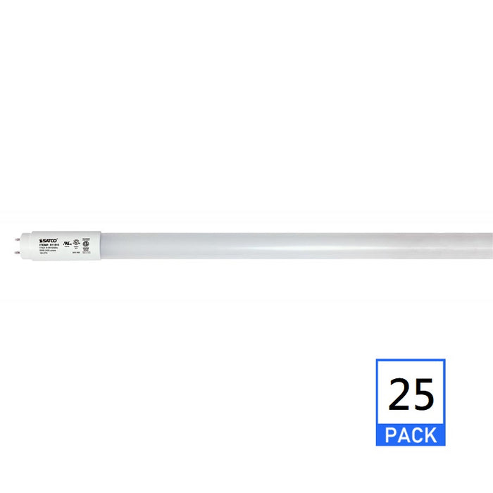 Satco S11915 18.5W 48" LED T8 Ballast Bypass Lamps, 3500K, 25-Pack