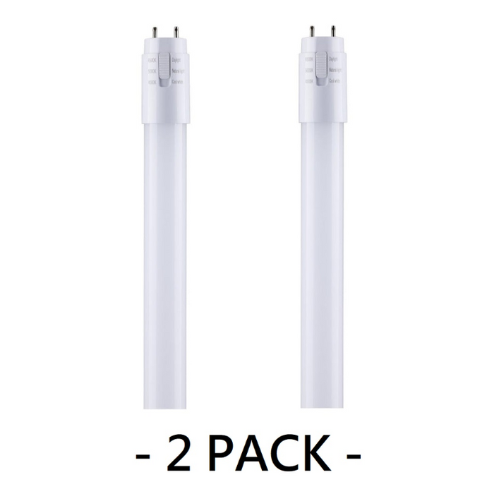 Satco S11918 10W LED T8 Lamp, G13 Medium Bi Pin Base, CCT Selectable, 2-Pack