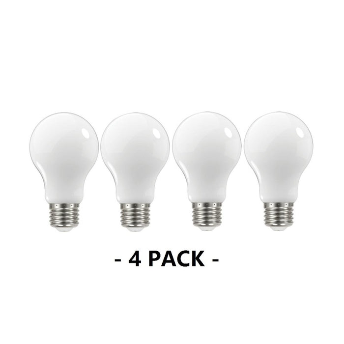 Satco S12438 11W A19 Dimmable LED Filament Bulb, E26 Base, 2700K, White, 4-Pack