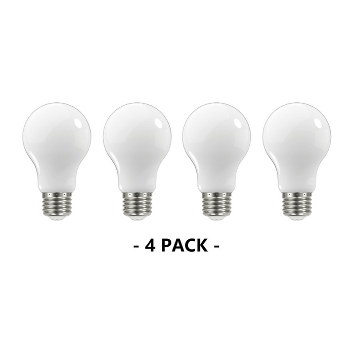 Satco S12439 11W A19 Dimmable LED Filament Bulb, E26 Base, 3000K, White, 4-Pack