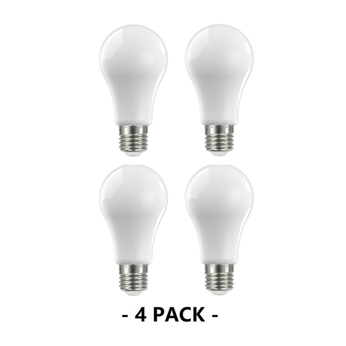 Satco S12441 13.5W A19 Dimmable LED Filament Bulb, E26 Base, 3000K, White, 4-Pack