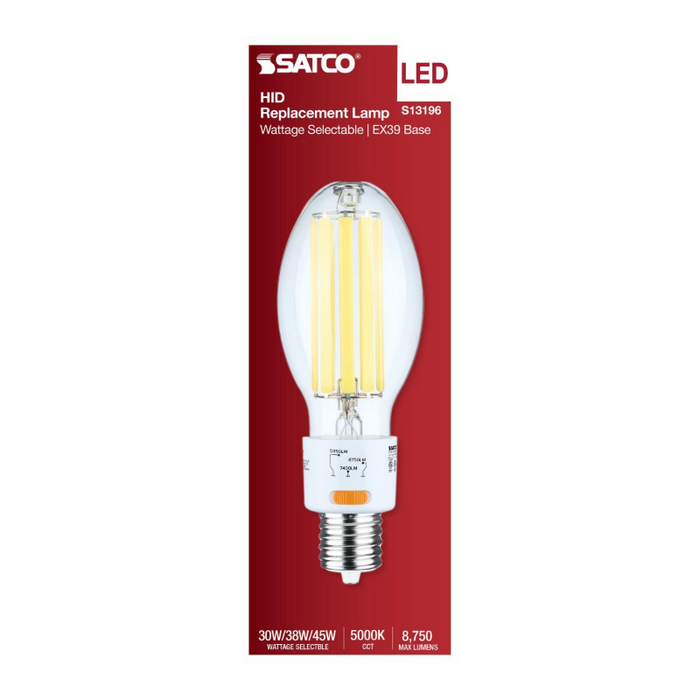Satco S13196 30W/38W/45W LED HID, ED28, 5000K, EX39 Base, 120-277V, Type-B