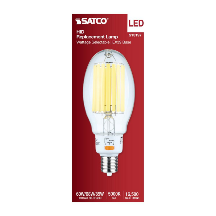 Satco S13197 60W/68W/85W LED HID, ED37, 5000K, EX39 Base, 120-277V, Type-B
