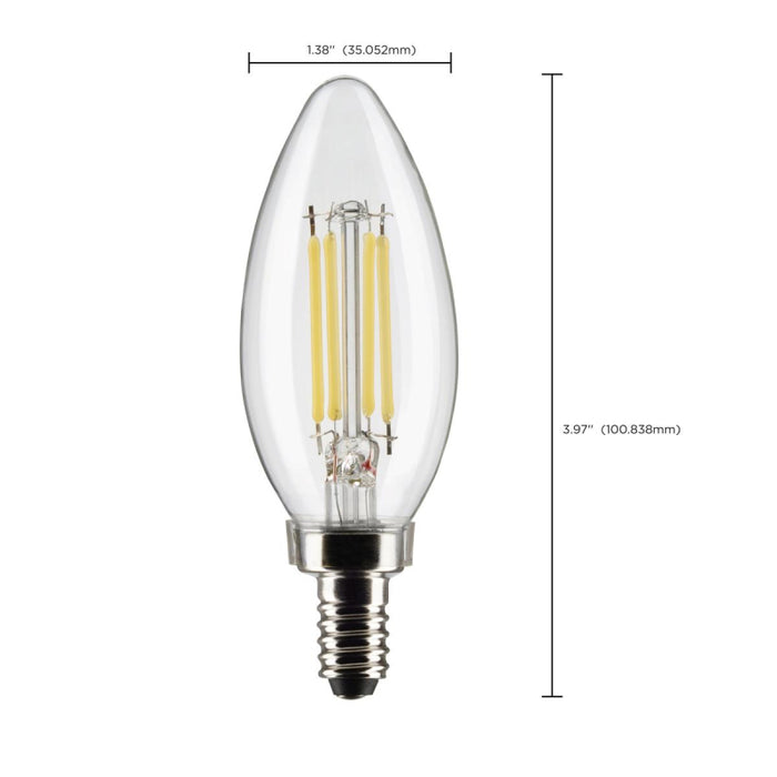 Satco S21276 5.5W B11 LED Filament Bulb, E12 Base, 4000K, Clear