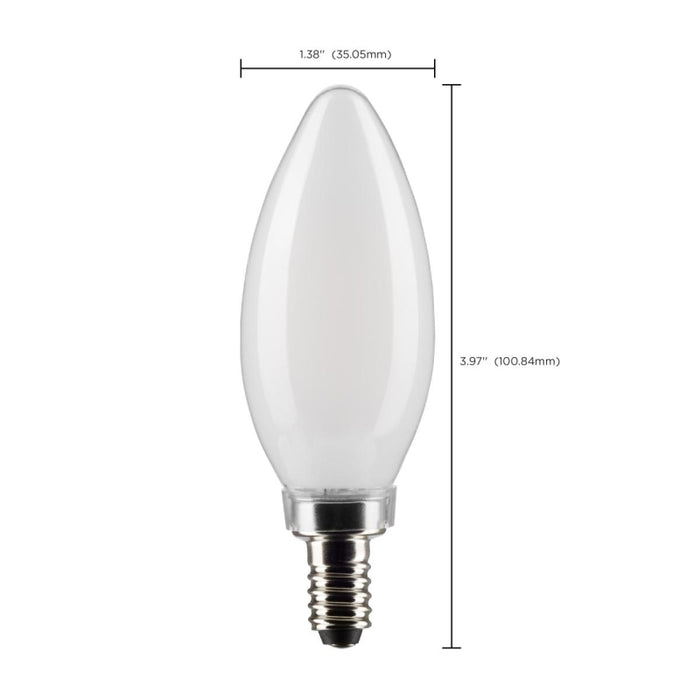 Satco S21281 5.5W B11 LED Filament Bulb, E12 Base, 5000K, Frost