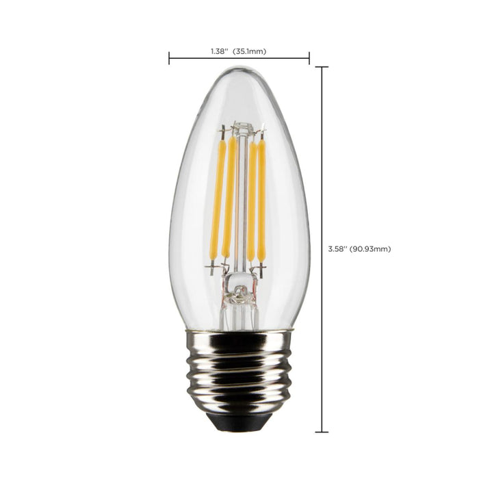Satco S21291 5.5W B11 LED Bulb, E26 Base, 4000K, Clear