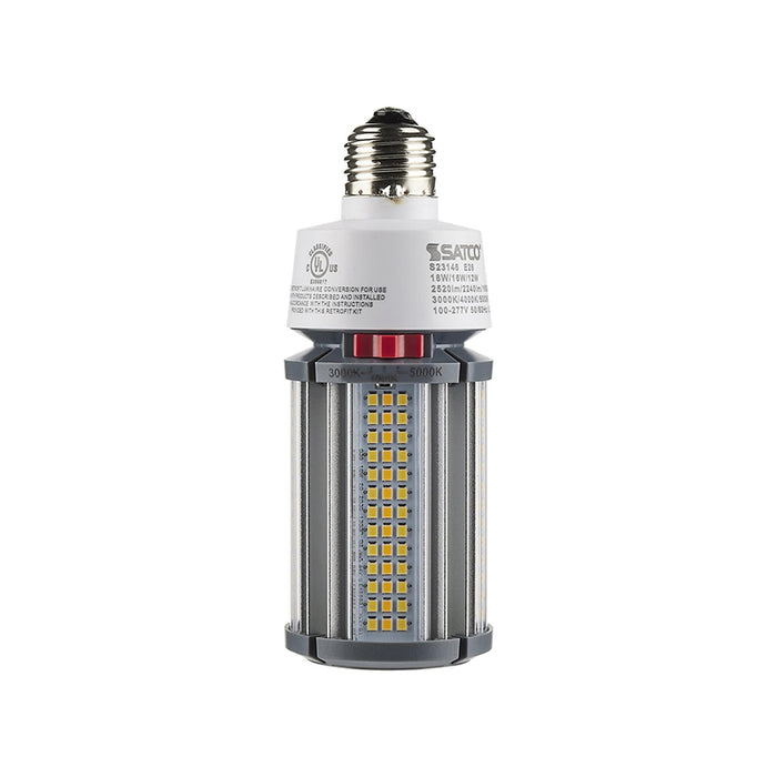 Satco S23146 18W/16W/12W LED HID, Corncob, 3CCT Selectable, E26 Base, 100-277V, Type B