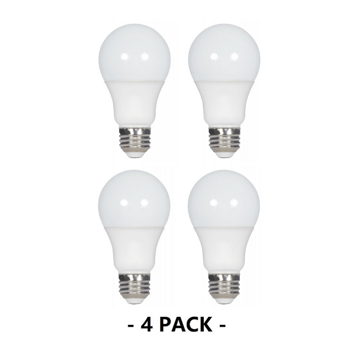 Satco S28557 5.5W A19 Non-Dimmable LED Bulb, 2700K, 4-Pack